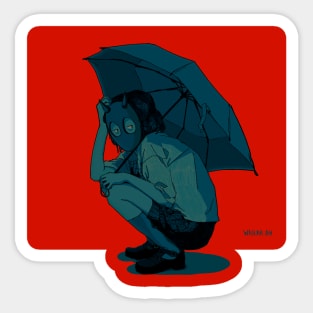 Umbrella squat Sticker